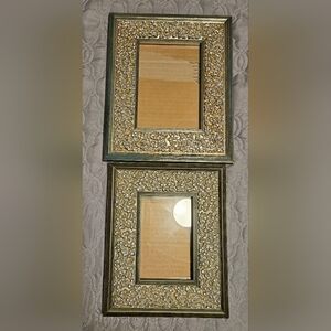 Elegant Gray and Sparkle Gems Picture Frames-Set Of Two